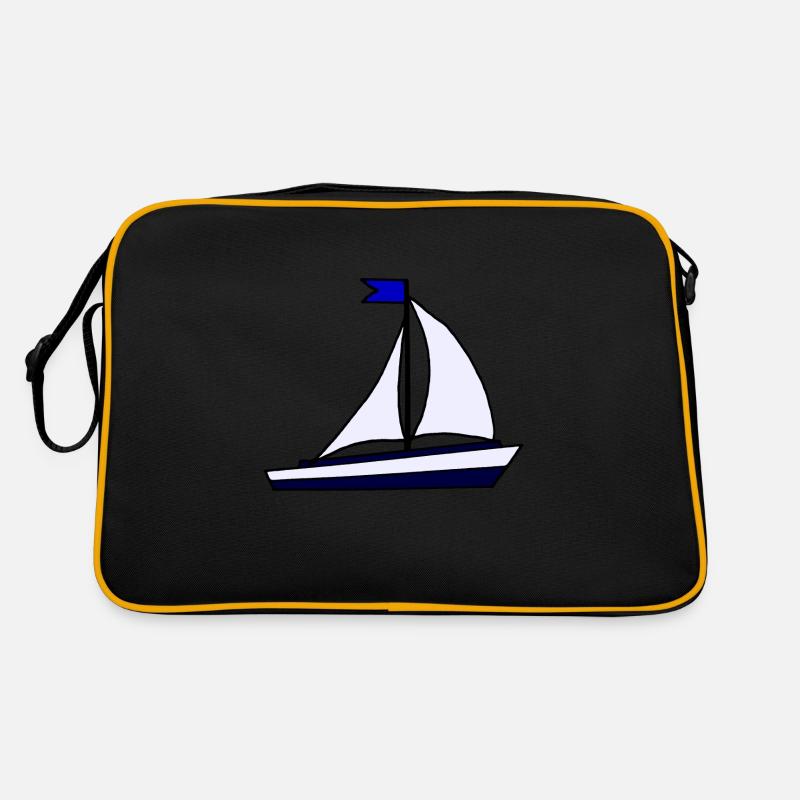 Blue Sailing Ship Retro Bag