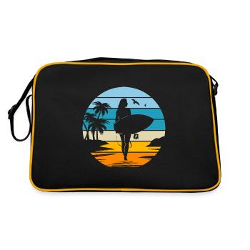 maman femme surfeuse cadeau femme sport surf - Sac Retro - noir/or - Dos