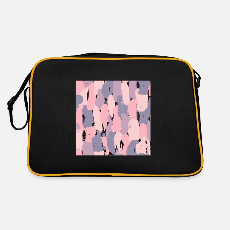 Bunter abstrakter Hintergrund - Retro Tasche - Schwarz/Gold