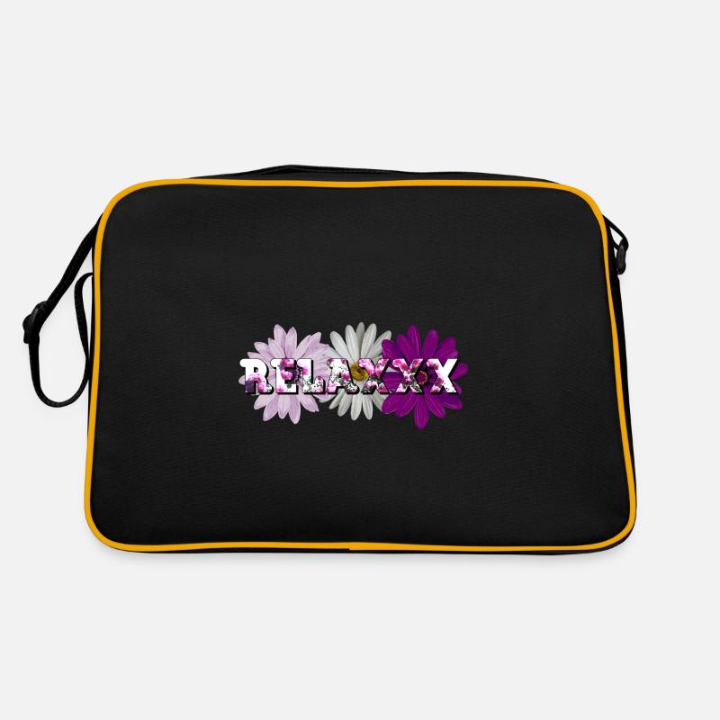 Motif de fleurs Relaxxx - Sac Retro - noir/or