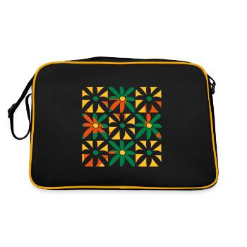 Fleurs avec un charisme positif, neuf carrés - Sac Retro - noir/or - Dos