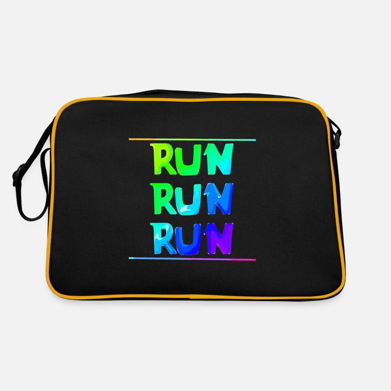 Exécuter run run run | | sportive | en cours d’exécution Aptitude - Sac Retro - noir/or