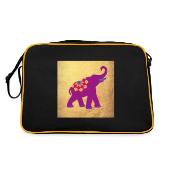 Poster Deco Yoga Elephant Mandala India Meditation - Retro Bag - black/gold - Back