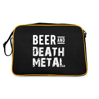 Bière et Death metal musique - Sac Retro - noir/or - Dos