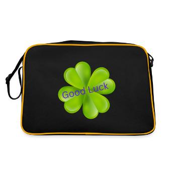 Good Luck - Retro Tasche - Schwarz/Gold - Hinten