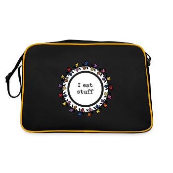 I eat stuff - Retro Bag - black/gold - Back