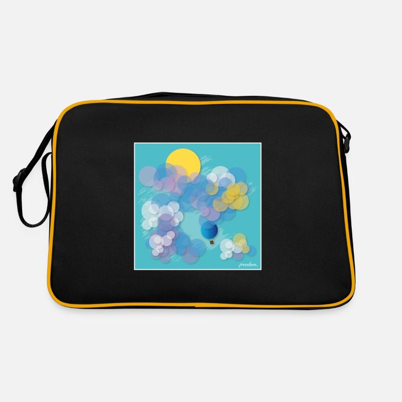 Freiheit - Retro Tasche - Schwarz/Gold