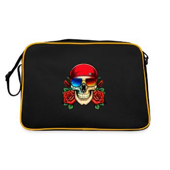 Crâne et lunettes de soleil - Sac Retro - noir/or - Dos