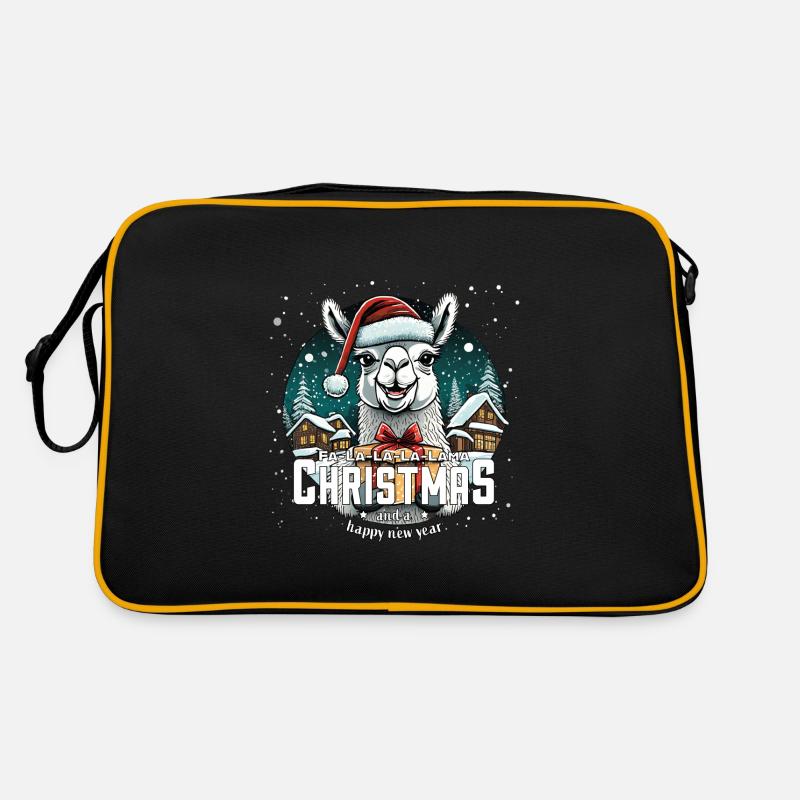 Christmas Llama - Fa La La La Lama Christmas Retro Bag