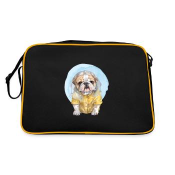 Bouledogue sous la pluie - Sac Retro - noir/or - Dos