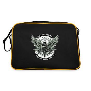 Ne conduisez pas plus vite que votre ange ne peut voler - Sac Retro - noir/or - Dos