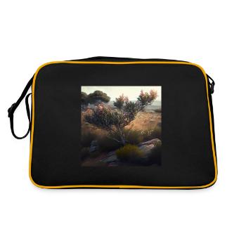 Outback blüht - Retro Tasche - Schwarz/Gold - Hinten