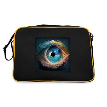 Der Blick der Erde - Retro Tasche - Schwarz/Gold - Hinten