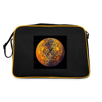 Fraktaler Planet - Retro Tasche - Schwarz/Gold - Hinten