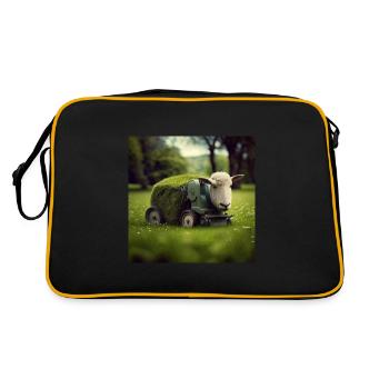 Spielerisches Mähen - Retro Tasche - Schwarz/Gold - Hinten