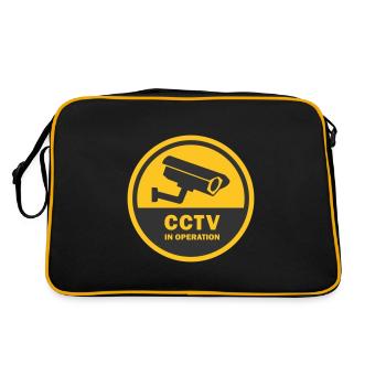 Warning CCTV Camera Badge Security Sign Icon - Retro Bag - black/gold - Back