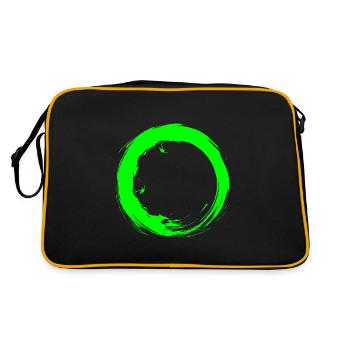 Kreis Design Vektor Neue Variante Rund Grün Neu - Retro Tasche - Schwarz/Gold - Hinten