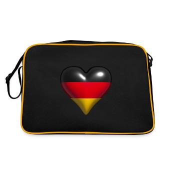 Allemagne coeur brillant noir rouge or jaune - Sac Retro - noir/or - Dos