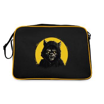 Mondlicht-Welpe - Retro Tasche - Schwarz/Gold - Hinten
