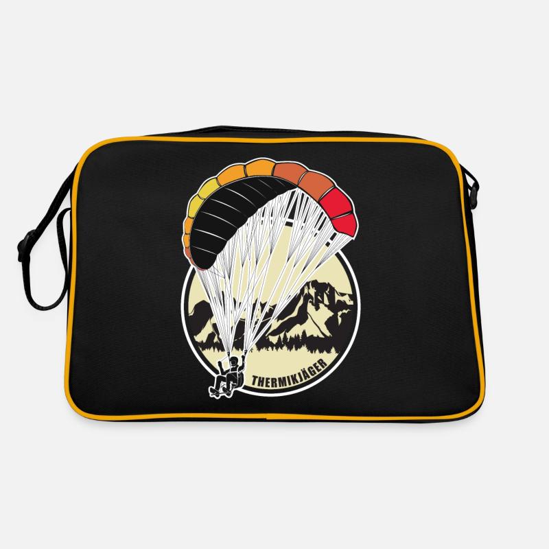 Paragliding Geschenk - Retro Tasche - Schwarz/Gold