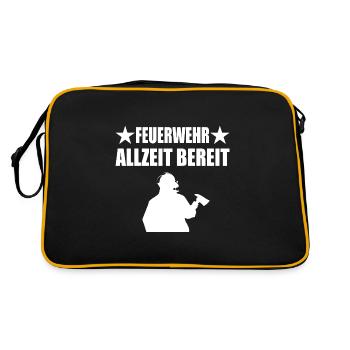 Feuerwehr - Retro Tasche - Schwarz/Gold - Hinten
