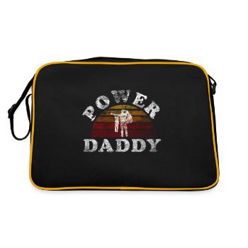 Power Daddy Gift Family Kids Fathers Day Dad - Retro Bag - black/gold - Back