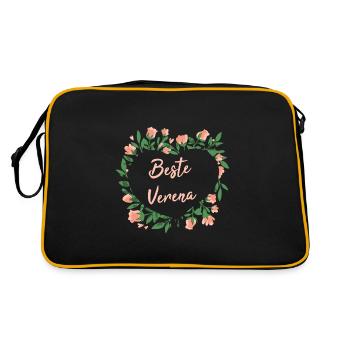 Geschenk für Verena - die Beste - Retro Tasche - Schwarz/Gold - Hinten