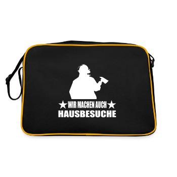 Feuerwehr - Retro Tasche - Schwarz/Gold - Hinten