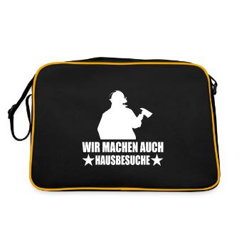 Feuerwehr - Retro Tasche - Schwarz/Gold - Hinten