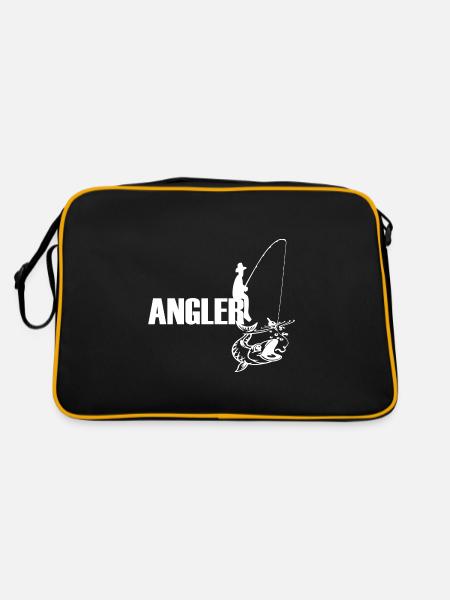 Angeln - Retro Tasche - Schwarz/Gold