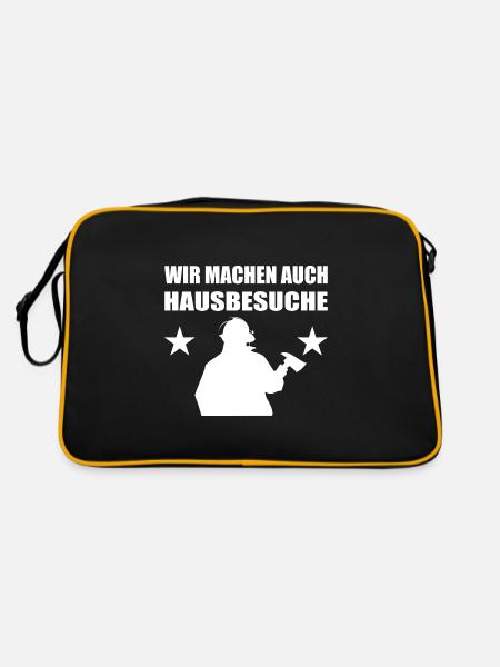 Feuerwehr - Retro Tasche - Schwarz/Gold - Hinten