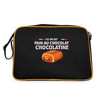 pain au chocolat et pas Chocolatine - Sac Retro - noir/or - Dos