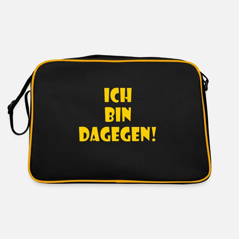 Ich bin dagegen Retro Tasche