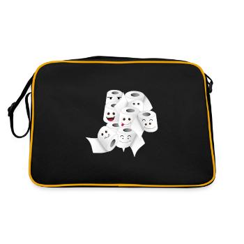 Papier toilette. Beaucoup. Virus. Gardez l'humour - Sac Retro - noir/or - Dos