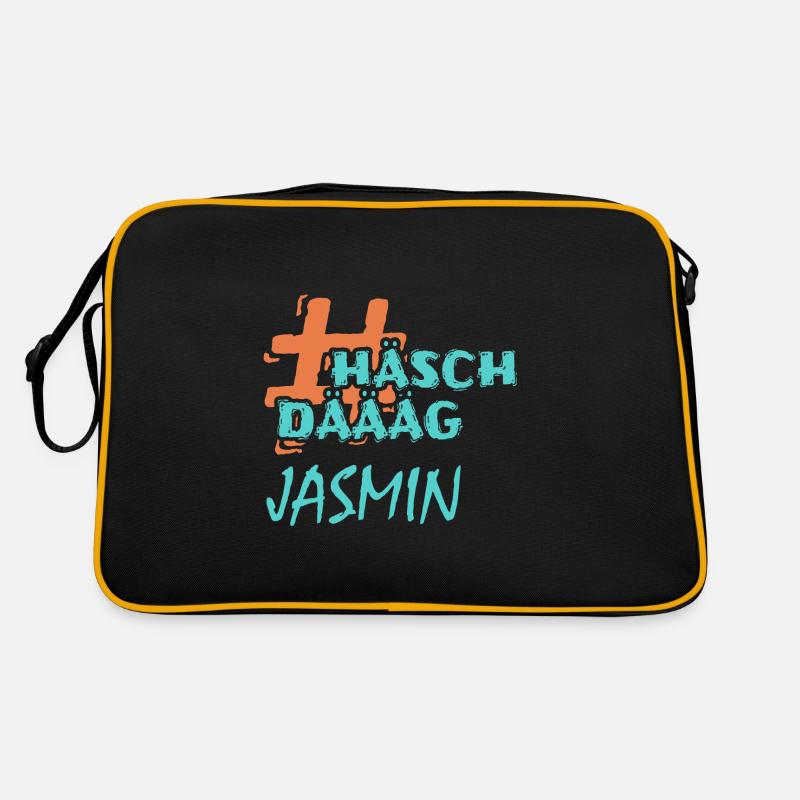 Hashtag Jasmin - Retro Tasche - Schwarz/Gold