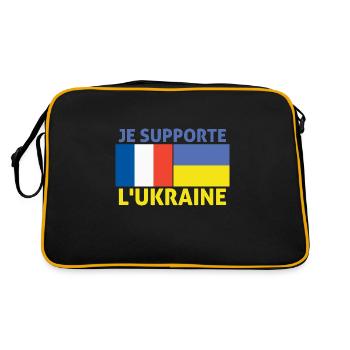 Je supporte l'Ukraine France supporte l'Ukraine - Sac Retro - noir/or - Dos