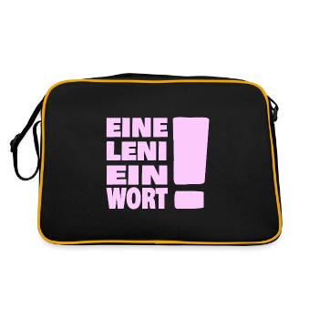 Eine Leni ein Wort - Retro Tasche - Schwarz/Gold - Hinten