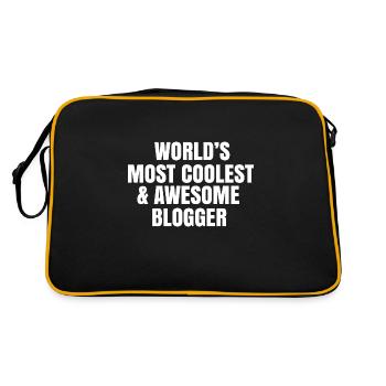 World's most coolest and awesome blogger - Retro Bag - black/gold - Back