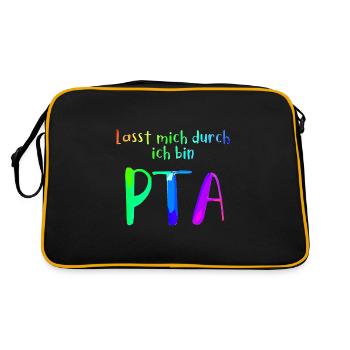 Lasst mich durch in bin PTA - Retro Tasche - Schwarz/Gold - Hinten