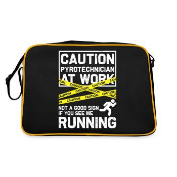 Caution Pyrotechnician At Work - Pyrotechniker - Retro Bag - black/gold - Back