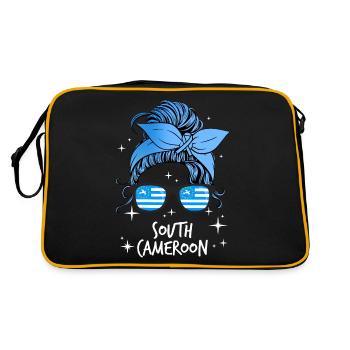 Südkamerun - Retro Tasche - Schwarz/Gold - Hinten