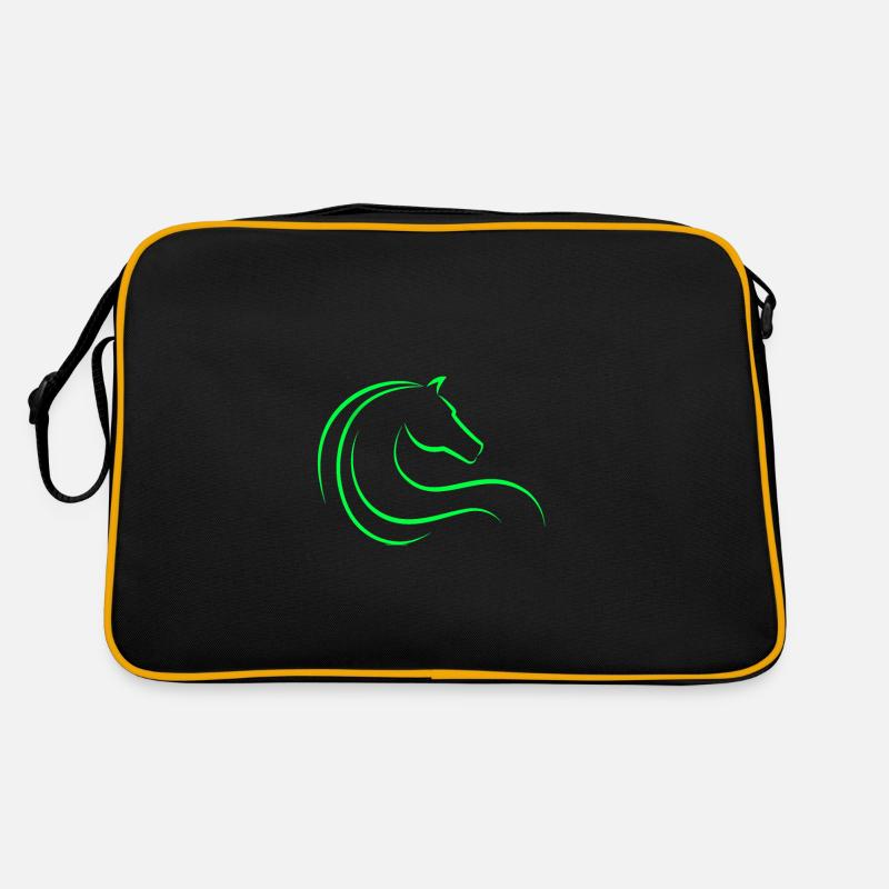 Rennpferd - Tier - Pferd - Logo Retro Tasche
