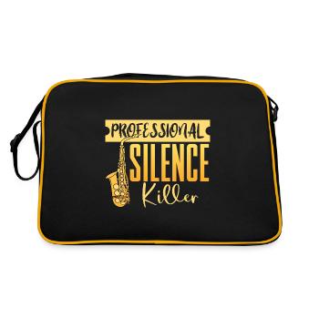 Saxophon Saxophonist Saxophonistin Sax - Retro Bag - black/gold - Back