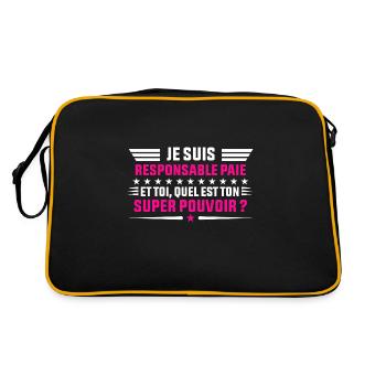Je Suis Responsable paie idée cadeau femme shirt - Sac Retro - noir/or - Dos