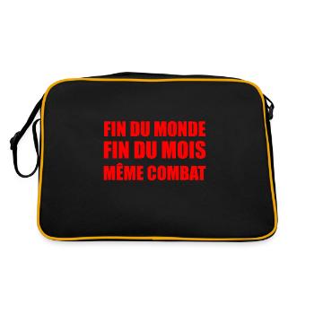 fin du monde fin du mois même combat - Sac Retro - noir/or - Dos