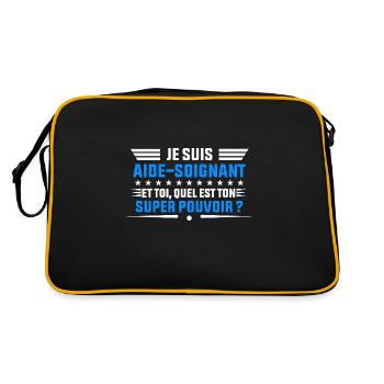 je suis Aide soignant idée cadeau Aide soignant - Sac Retro - noir/or - Dos