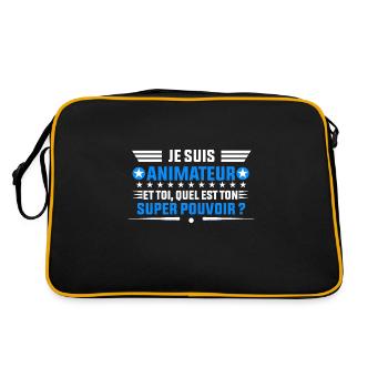 je suis Animateur idée cadeau animateur - Sac Retro - noir/or - Dos