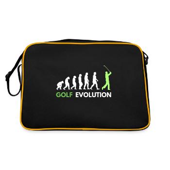 Golf Evolution Golfer Golfen - Retro Tasche - Schwarz/Gold - Hinten