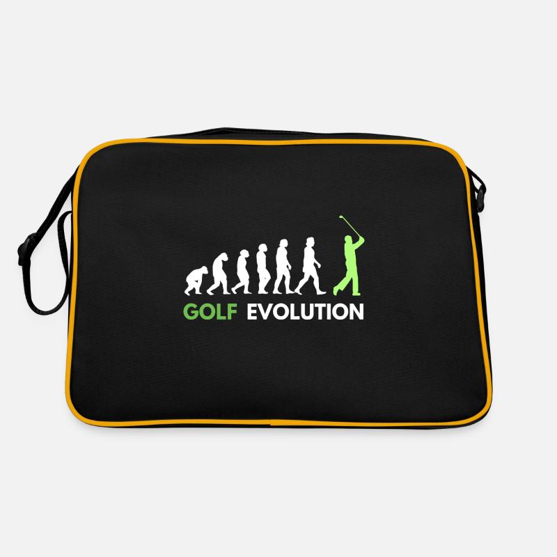Golf Evolution Golfer Golfen - Retro Tasche - Schwarz/Gold