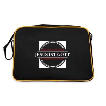 Jesus Christus Shirt Jesus ist Gott Christlich - Retro Tasche - Schwarz/Gold - Hinten